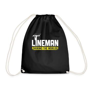 Lineman Wiring the World Electrician - Drawstring Bag - black - Front
