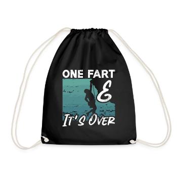 Indoor Climbing One Fart And It's Over Bouldering - Drawstring Bag - black - Front
