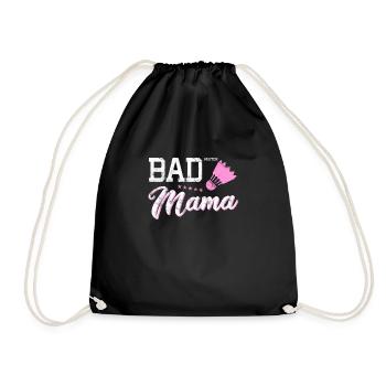 Badminton Mama - Turnbeutel - Schwarz - Vorne