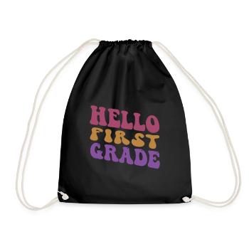 Bonjour 1ère année de rentrée scolaire Premier jour - Sac de sport léger - noir - Devant