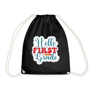 Bonjour 1ère année de rentrée scolaire Premier jour - Sac de sport léger - noir - Devant