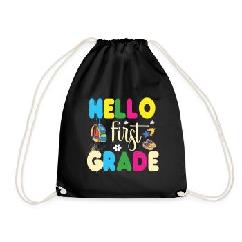 Bonjour 1ère année de rentrée scolaire Premier jour - Sac de sport léger - noir - Devant