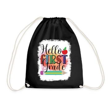 Bonjour 1ère année de rentrée scolaire Premier jour - Sac de sport léger - noir - Devant