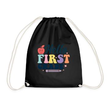 Bonjour 1ère année de rentrée scolaire Premier jour - Sac de sport léger - noir - Devant