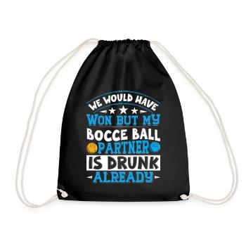 Funny Bocce Game - Drawstring Bag - black - Front