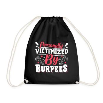 Burpees Übungen Workout - Turnbeutel - Schwarz - Vorne