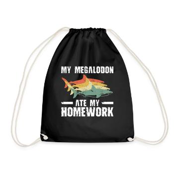 Mon mégalodon a mangé mes devoirs - Sac de sport léger - noir - Devant