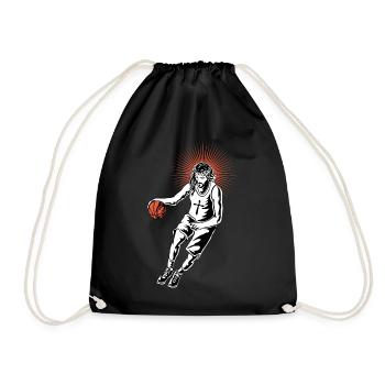 Jesus spielt Basketball - Turnbeutel - Schwarz - Vorne