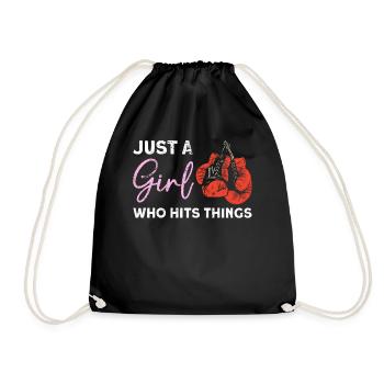 Juste une fille qui frappe des choses Boxe - Sac de sport léger - noir - Devant