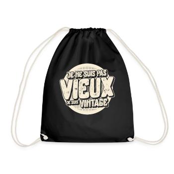 Chemise de papa, je ne suis pas vieux, je suis un - Drawstring Bag - black - Front