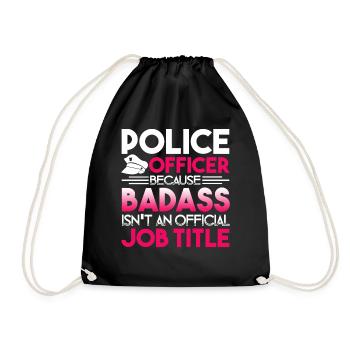 Police Officer Police Officer Job Title - Drawstring Bag - black - Front