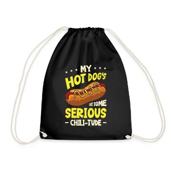 Chili Dog Hot dog Sausage Fastfood - Drawstring Bag - black - Front