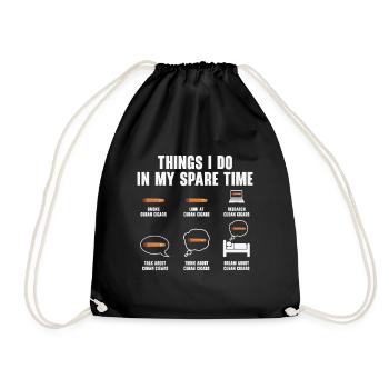 Cigar Smoking Cigars Smoker - Drawstring Bag - black - Front