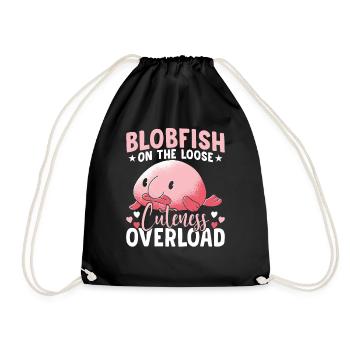 Blobfish Besitzer Niedlichkeit Überladung - Turnbeutel - Schwarz - Vorne