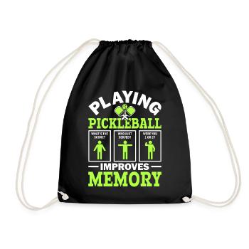Pickleball Spielen Verbessert Memory Dink Player - Turnbeutel - Schwarz - Vorne