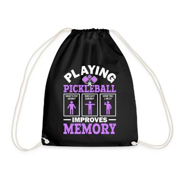 Pickleball Spielen Verbessert Memory Dink Player - Turnbeutel - Schwarz - Vorne