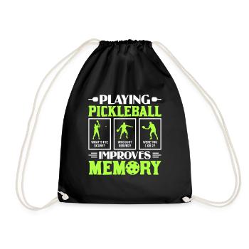 Pickleball Spielen Verbessert Memory Dink Player - Turnbeutel - Schwarz - Vorne