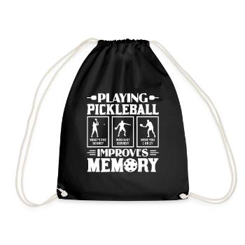 Pickleball Spielen Verbessert Memory Dink Player - Turnbeutel - Schwarz - Vorne