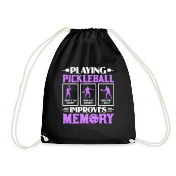 Pickleball Spielen Verbessert Memory Dink Player - Turnbeutel - Schwarz - Vorne