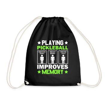 Pickleball Spielen Verbessert Memory Dink Player - Turnbeutel - Schwarz - Vorne
