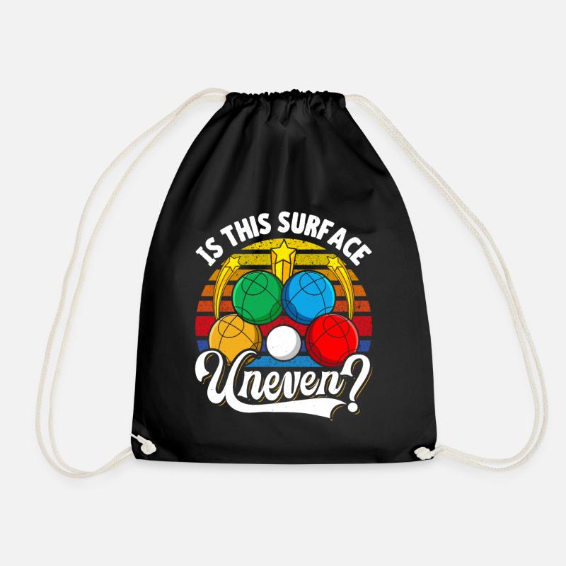 Funny Bocce Game - Drawstring Bag - black