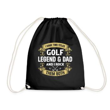 J’ai deux titres Golf Legend & Papa - Joueur de golf - Sac de sport léger - noir - Devant
