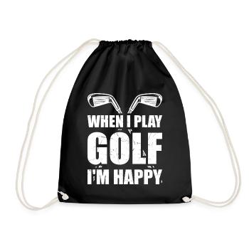 Quand je joue au golf, je suis heureux - Jouer au golf - Sac de sport léger - noir - Devant