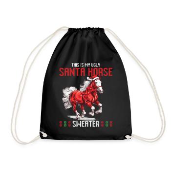 This is my Santa Horse Christmas Sweater - Turnbeutel - Schwarz - Vorne