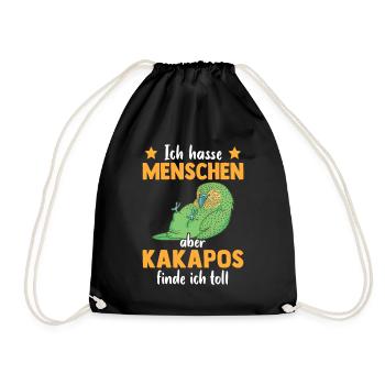 Kakapo finde ich toll flugunfähiger Papagei Kakapo - Turnbeutel - Schwarz - Vorne