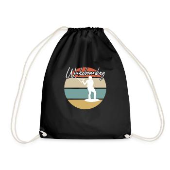 Wakeboarding Retro - Turnbeutel - Schwarz - Vorne