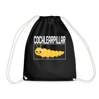 Chemise de sensibilisation à la perte auditive, Chenille cochléaire - Sac de sport léger - noir - Devant