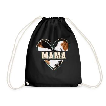 Cow Shirt, Mama Cow Print Tee, Cow Fan Lover - Drawstring Bag - black - Front