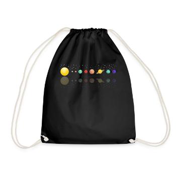 Planets design with solar system in space stars - Drawstring Bag - black - Front