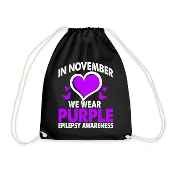 Im November Tragen Wir Purple Epilepsy Awareness - Turnbeutel - Schwarz - Vorne