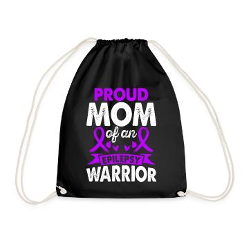 Mother of Epilepsy Warrior Awareness Month - Drawstring Bag - black - Front
