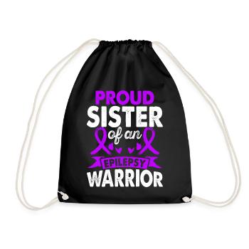 Sister of the Epilepsy Warrior Month of the - Drawstring Bag - black - Front