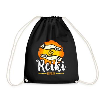 Reiki Healer Meditation Energy Healing Spiritual - Drawstring Bag - black - Front