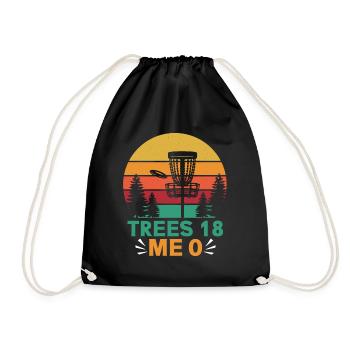 Disc Golfer hit Trees and Curse - Drawstring Bag - black - Front
