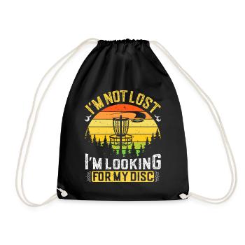 Disc Golfer hit Trees and Curse - Drawstring Bag - black - Front