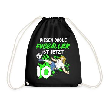 Geschenk 10 Jahre Geburtstagskind - Turnbeutel - Schwarz - Vorne