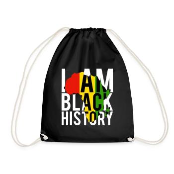I Am Black History - Black History Month & Pride - Drawstring Bag - black - Front