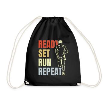 Ready Set Run Repeat - Turnbeutel - Schwarz - Vorne