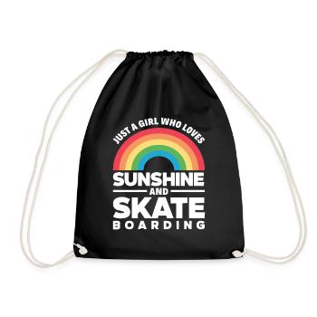 Skateboard Sunshine Girl - Drawstring Bag - black - Front