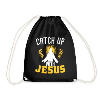 Catch Up With Jesus - Drawstring Bag - black - Front