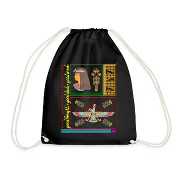 Zoroastrianism Shirt, Good Thoughts Good Words - Drawstring Bag - black - Front