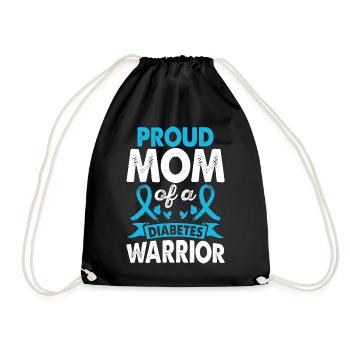Mama Of Diabetes Warrior Awareness Month Blau - Turnbeutel - Schwarz - Vorne