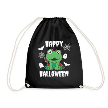 Frog Happy Halloween Devil Costume - Drawstring Bag - black - Front
