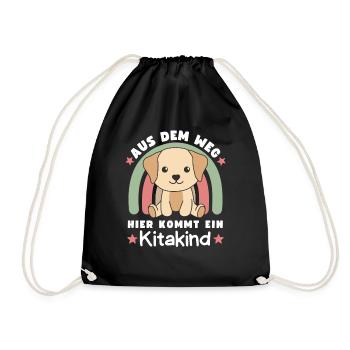 Aus Dem Weg Hier Kommt Ein Kitakind Hund - Turnbeutel - Schwarz - Vorne