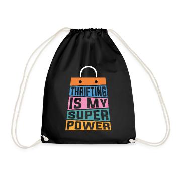 Thrift Shopping Thrifting Is My Superpower Shopper - Turnbeutel - Schwarz - Vorne
