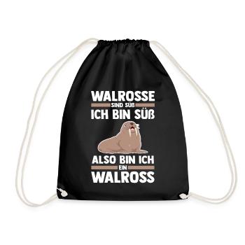 Walross - Turnbeutel - Schwarz - Vorne